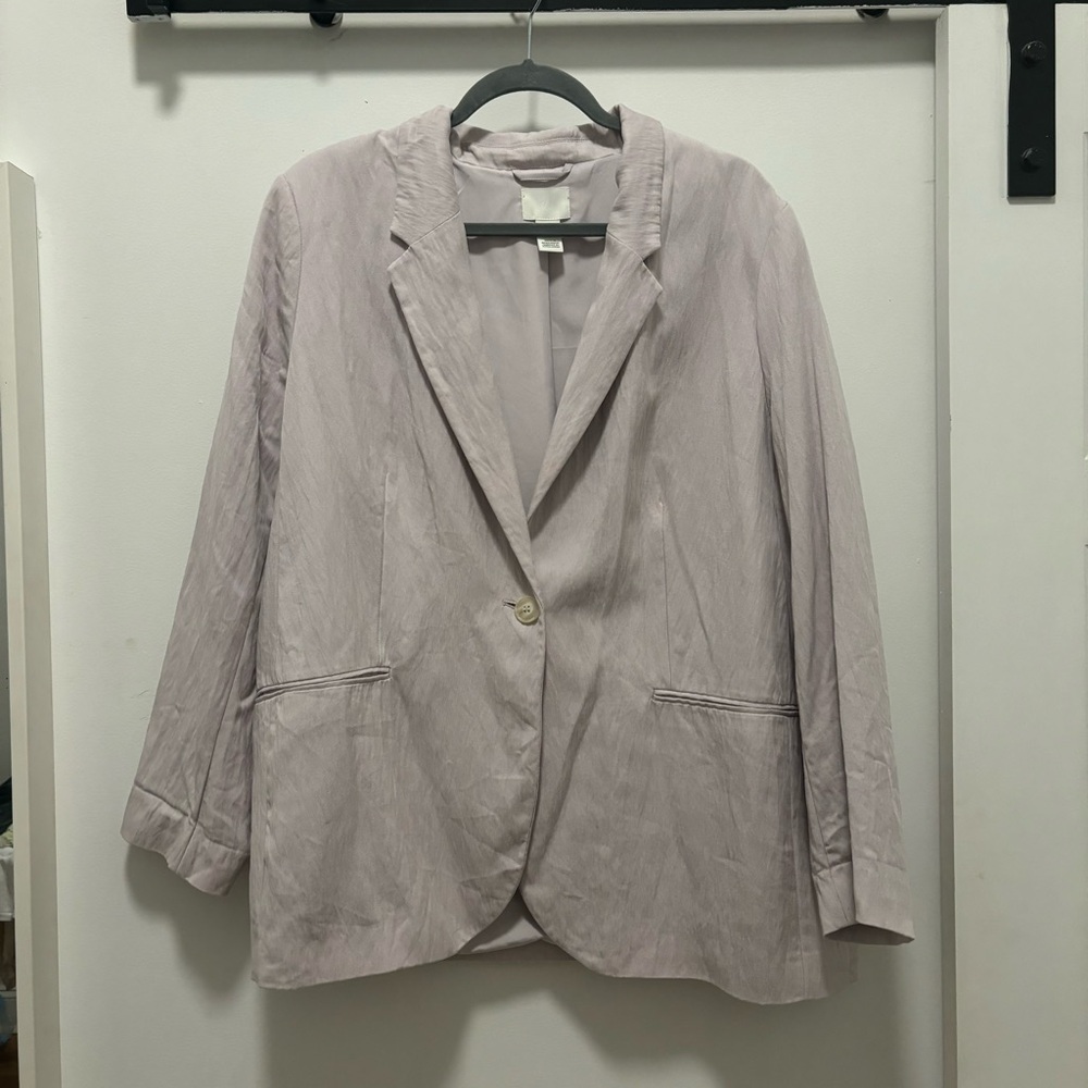 H&M light lilac oversize relaxed single breasted blazer